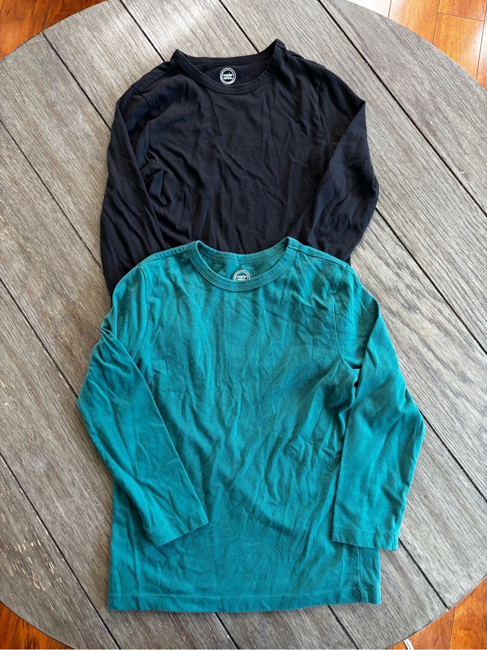 Kids Long Sleeve Tee - Black & Teal Wonder Nation